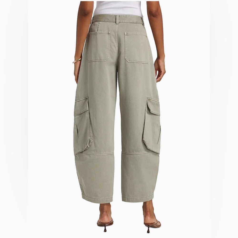 Frame Denim Wide Leg Army Green Cargo Bubble Pants in Sage Size 27 - Picture 3 of 9